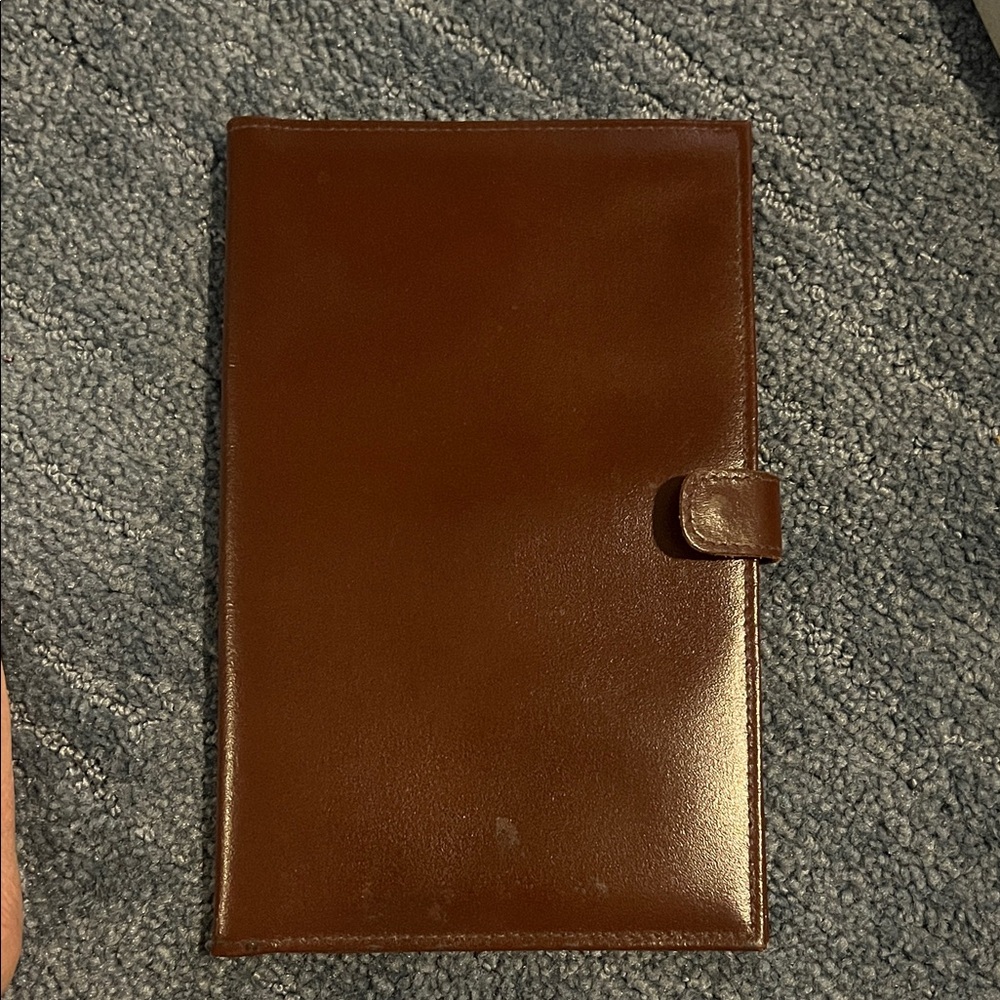 Brown Leather Snap closure passport holder